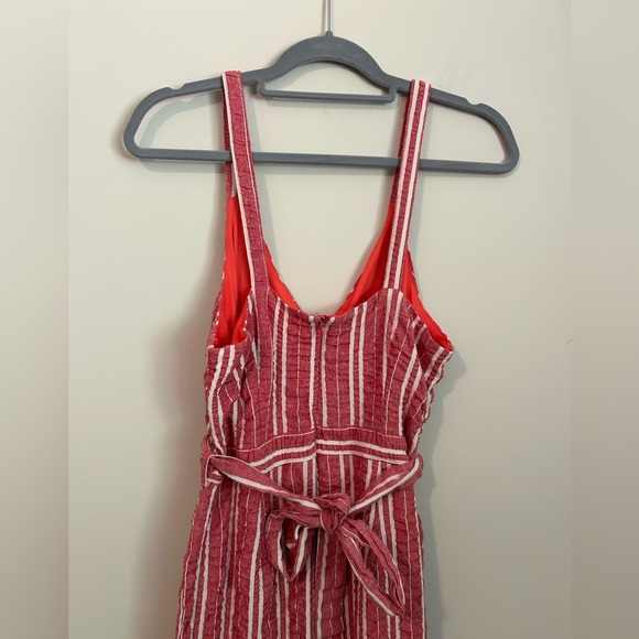 Anthropologie ett:twa Robin Cropped Jumpsuit Red and White Stripe Size Medium - Picture 5 of 7